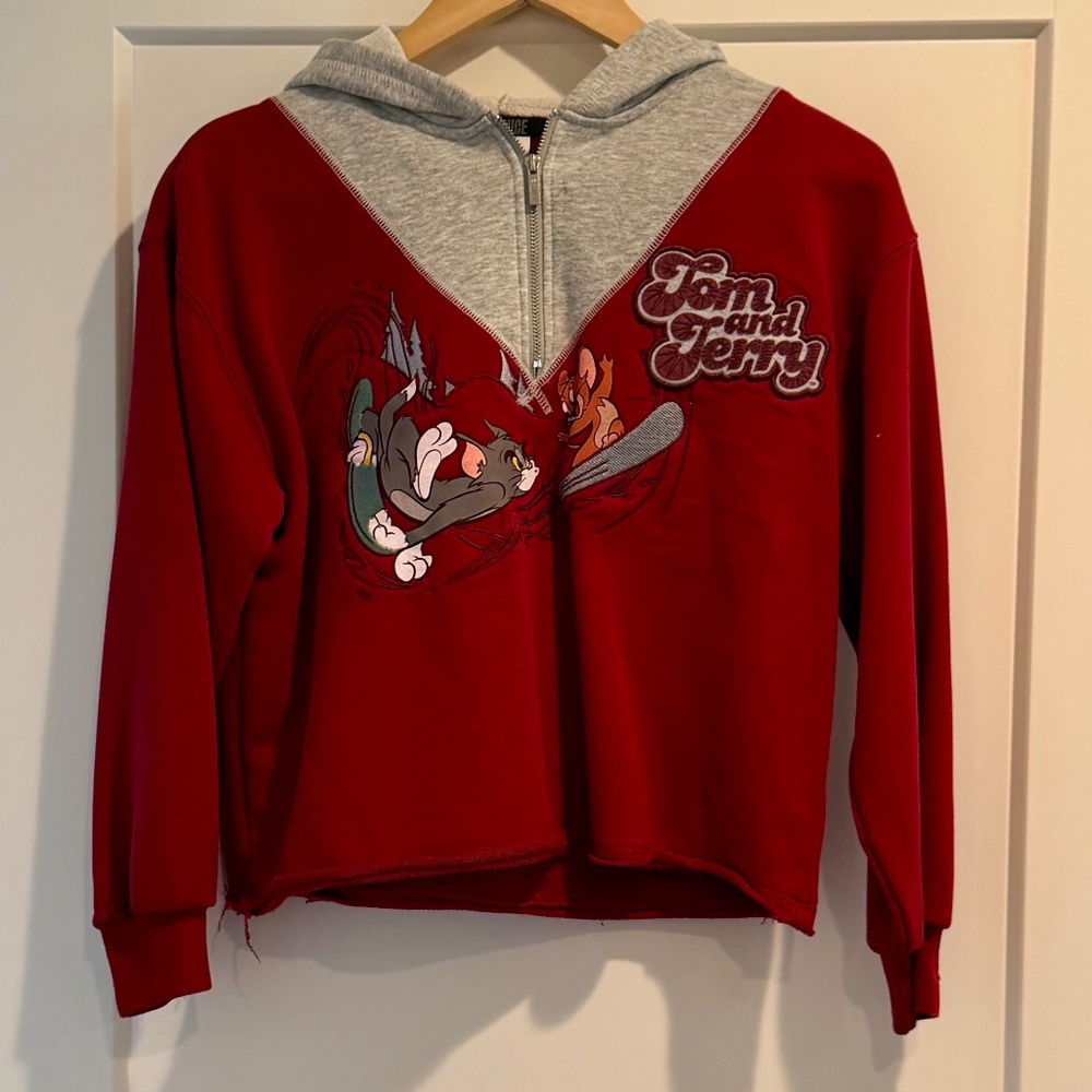 Truce Tom & Jerry cropped hoodie size L ( 14)